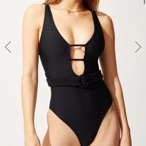 Solid and striped black one piece brand new
